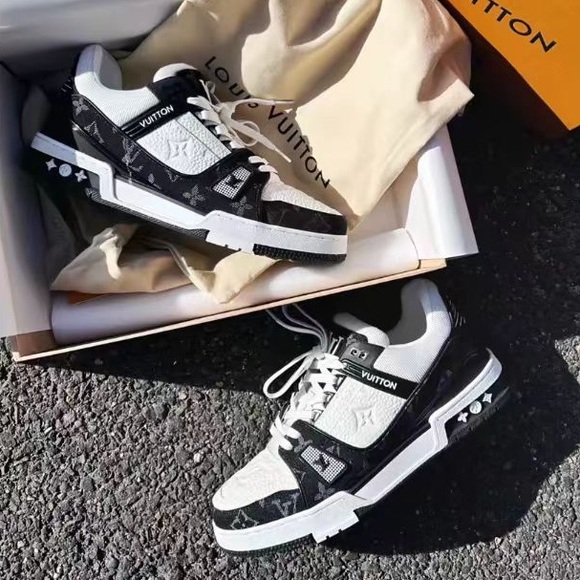 Louis Vuitton Black and White Sneakers - Picture 1 of 10